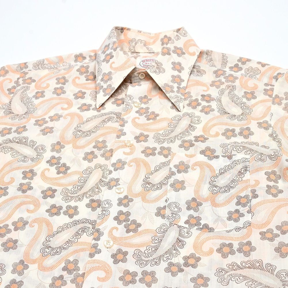 Vintage McGregor Scotset Shirt Mens Large Paisley Button‎ Up Art Short Sleeve